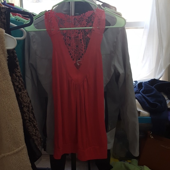Hot pink lace top - Picture 1 of 5